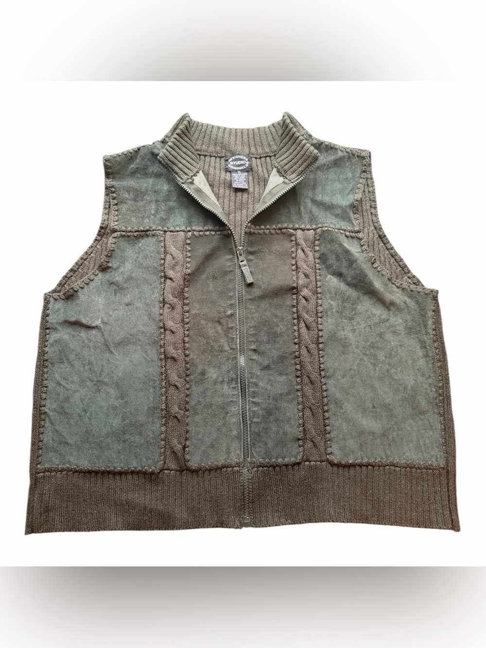 100% Suede Sweater Vest | Size XL | Cottagecore/Grunge